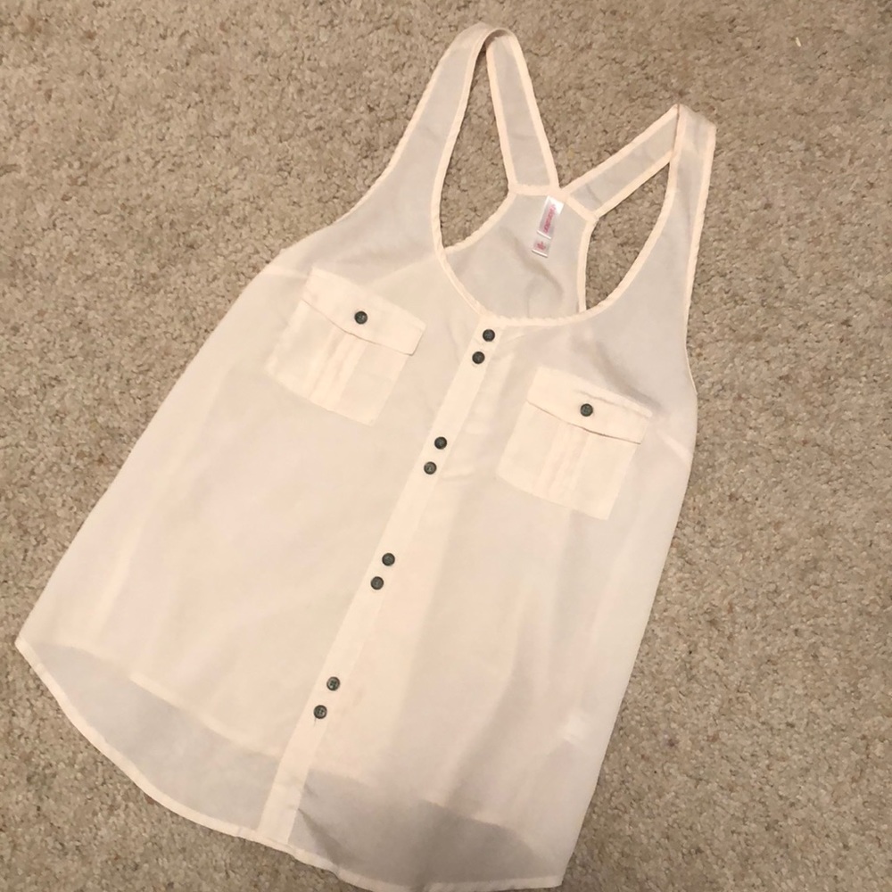 Off white pocket tank